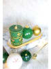 Lucky Bees 3-delige set: kaarsen groen/goudkleurig