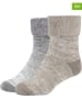 camano 2er-Set: Socken in Grau/ Beige 