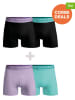 Muchachomalo 4er-Set: Boxershorts in Schwarz/ Flieder/ Türkis