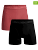 Muchachomalo 2er-Set: Boxershorts in Schwarz/ Koralle