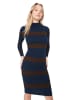 trendyol Strickkleid in Dunkelblau/ Braun