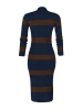 trendyol Strickkleid in Dunkelblau/ Braun