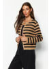 trendyol Cardigan in Camel/ Schwarz