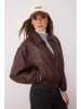 trendyol Kurtka w kolorze ciemnobrązowym ze skóry syntetycznej