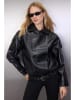 trendyol Kunstlederjacke in Schwarz