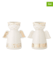 Bloomingville 2er-Set: Kerzenständer ''Faella'' in Weiß/ Gold - (H)12 x Ø 11 cm