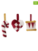 Bloomingville 3-delige set: decohangers "Velua" rood/wit