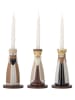 Bloomingville 3er-Set: Kerzenständer ''Betiel'' in Beige/ Braun - (H)10,5 x Ø 6 cm