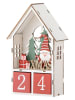 Bloomingville Kerstkalender "Edmund" wit/rood - (B)12 x (H)19 x (D)5 cm
