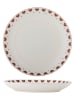 Bloomingville Talerz obiadowy "Jolly" w kolorze biało-czerwonym - Ø 26,5 cm