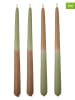 Bloomingville 4-delige set: staafkaarsen "Burma" groen/lichtbruin - 4x 75 g