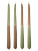 Bloomingville Świece (4 szt.) "Burma" w kolorze jasnobrązowo-zielonym - 4x 75 g
