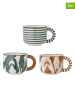 Bloomingville 3-delige set: koppen "Carim" lichtbruin/groen/crème - 245 ml