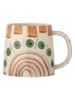 Bloomingville Mok "Shama" beige/oranje/groen - 515 ml