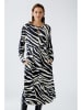 Oui Kleid in Creme/ Schwarz