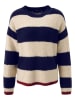 Aniston Pullover in Blau/ Beige