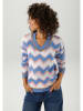 Aniston Pullover in Hellblau/ Weiß
