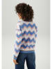 Aniston Pullover in Hellblau/ Weiß