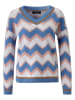 Aniston Pullover in Hellblau/ Weiß