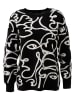 Aniston Sweter w kolorze czarno-białym