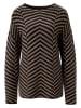 Aniston Pullover in Hellbraun/ Schwarz