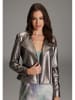 SWING Kunstlederjacke in Silber