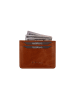 Lucky Bees Leder-Kartenetui in Hellbraun - (B)10 x (H)8 x (T)2 cm