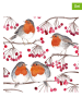 ppd 2er-Set: Servietten "Birds & Berries" in Weiß/ Orange/ Rot - 2x 20 Stück