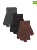 mikk-line 3-delige set: handschoenen grijs/lichtbruin/zwart