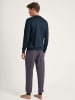 Calida Pyjama in Blau/ Dunkelblau