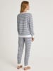 Calida Pyjama wit/donkerblauw
