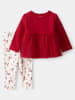 carter's 2tlg. Outfit in Rot/ Creme