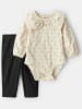 carter's 2tlg. Outfit in Beige/ Schwarz