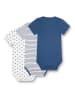 Sanetta 3-delige set: rompers donkerblauw/wit