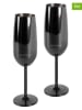 Echtwerk 2er-Set: Champagnergläser in Schwarz - 250 ml
