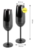 Echtwerk 2er-Set: Champagnergläser in Schwarz - 250 ml