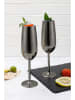 Echtwerk 2er-Set: Champagnergläser in Schwarz - 250 ml