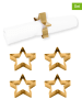 Echtwerk 4er-Set: Serviettenringe "Stern" in Gold - Ø 7 cm