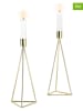 Echtwerk 2-delige set: kaarshouders "Diamant" goudkleurig - (L)24,5 cm