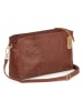 Anna Morellini Leder-Umhängetasche "Luigina" in Hellbraun - (B)25 x (H)16 x (T)7 cm