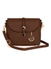 Pia Sassi Leder-Umhängetasche "La Marmora" in Braun - (B)25 x (H)19 x (T)8 cm