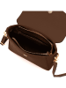 Pia Sassi Leder-Umhängetasche "La Marmora" in Braun - (B)25 x (H)19 x (T)8 cm
