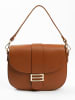 Lia Biassoni Leder-Schultertasche "Sangro" in Hellbraun - (B)27 x (H)22 x (T)7 cm