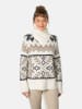 KARI TRAA Trui "Amelia" wit/beige/antraciet