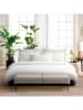 Cacharel 2er-Set: Satin-Kissenbezüge in Weiß/ Taupe