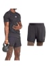adidas 2in1-Laufshorts in Schwarz/ Braun