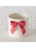 Boltze Bloempot "Bow" wit/roze - (H)15 cm