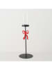 Boltze Windlicht "Boucle" in Schwarz/ Rot - (H)72 cm