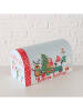 Boltze 4-delige set: geschenkboxen "Hollyjolly" lichtblauw/rood
