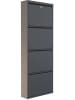 Scandinavia Concept Schoenenkast antraciet - (B)50 x (H)136 x (D)15 cm
